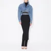 Kvinnorjackor 2024 Spring Lapel Cross Strapwashed Denim Jacket Y2K High QualityKorean StyleFashionCasual Short Midjeless Top