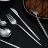 Dinnerware Sets 304 Stainless Steel Tableware Set With Top Grade Material Reusable Metal Cutlery Suitable For Travel Backyard Barbecue