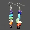 Autres boucles d'oreilles en pierre naturelle 7 Chakra Long Boucles d'oreilles à franges pour femmes Rounds Reiki Guérison Bijoux pour les femmes 240419