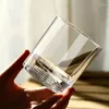 Wine Glasses 2Pcs Iceberg Design Whiskey Glass Bottom Raised Ice Mountain Whisky Tumbler Creative Party Bar Drinkware Accessories