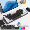 Tangentbord RYRA RGB Mini Mekaniskt tangentbord USB Wired Gaming Keyboard Green/Red Switch 63Key Gamer för dator PC Laptop Mix Bakåder