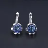 Örhängen Gem's Ballet 5.47CT Natural Iolite Blue Mystic Quartz Clip Earrings Pure 925 Sterling Silver Gemstones For Women Fine Jewelry