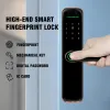 Controle Tuya WiFi Smart Fingerprint Biometric Frosted Panel Digitale Smart Door Lock wachtwoord IC -kaart Safety Child Lock