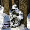 Schuhe Winter Dicker warmer schneeweißer bionischer Tarn Jagd Jagdfischeranzug wasserdichte Ghillie -Anzug winddichte CS Taktische Kapuzejacke