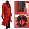 Costumes d'anime Hazbin Cosplay Hotel Alastor Come With Wig Red Jacket Uniform Suit complet de Hallown Carnival Birthday Party Robe Y240422