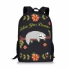 Сумки милые школьные школьные сумки для девочек для девочек, первичная книжная сумка, цветочные листья подростковые школьные рюкзак, мультипликационная книга для животных.
