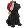 Dog Apparel Black Labrador Retriever Com o chapéu de Papai Noel Ornamento de Natal Amantes de férias