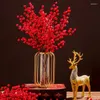 Vasos Decoração de casa de grande negócio Decoração de vaso forjado decorações de sala de estar Red Berry Artigo artificial Artigo
