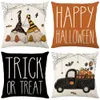 Poduszki obejmują 18x18 Zestaw 4 Halloween drukarki Cover Cushion All Saints Chrześcijaństwo Square Linen Pillows Prezenty Dekoracja Sofa Rzuć dom do domu na zewnątrz salon