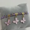 Strands 12 Pcs Pearlescent color butterfly Charm Bracelet Handmade lucky Adjustable Bracelets Lucky Jewelry Friends Gift