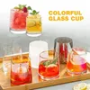 Vinglas Clear Glass 2st Bar Färgglada solid för att dricka rött och whisky eller kan vara vas