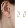 Boucles d'oreilles S925 Silver Silver Women Japonais Fashion coréenne Six Claw diamant élégant simple et polyvalent