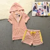 2024 Nya sommarsportuppsättningar Juicy Brand Women's Zipper Cardigan and Shorts Set Slim Fit Casual Women Short Set Two Piece Set