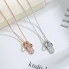 Pendant Necklaces Slippers Necklace For Women Creative Personality Crystal White Gold Color Choker Chain Accessories Jewelry KBN109