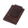 Clips Men Money Clips Vintage Genuine Leather Clamp for Money Holder Magnet Magic Money Clip Wallet Card ID Case