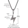 Hip Hop Trendy Men's Zirkon Lighing Persoonlijkheid Niche Diamant ingelegde koperen materiaal Pendant ketting sieraden