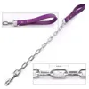 Purple Spiked Studded Leather Dog Harness Collar and Leash Set för Meduim stora raser Pitbull 240418