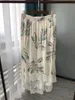 Юбки Женская мода печать кружевную сплайсинг нерегулярной юбки летняя эластичная талия Универсальная длинная ЮП для женщин