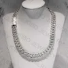 Fina smycken Hip Hop Gold Plated Diamond Iced Out Miami 925 Sterling Silver VVS Moissanite Baguette Cuban Link Chain Necklace