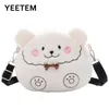 Shoulder Bags Boolar Cartoon Bear Messenger Bag Female Cute Plush Lamb Hair Japanese Girl Lolita Student Autumn Winter