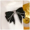 Schmuck Haarnadeln für Frauen schwarze kubische Zirkonia Bowknot Top Clip Ausgabekarte Haarzubehör Fein Schmucktemperament Luxus Bijoux