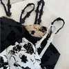 Tanks pour femmes Imprimé floral crop top femme corset sexy sous-vêtements rembourré soutien