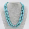 Kedjor howlite turkos grön barock 11-14mm halsband 50 tum hela pärlor naturen fppj kvinna 2022chains196h