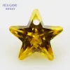 Beads Single Hole AAAAA Star Shape Golden Cubic Zirconia Stone For Jewerly Making 4x4~10x10mm High Quality CZ Free Shipping