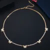 Halsketten Dreigraces 2020 Mode berühmte Marke Schmuck elegante Schmetterling Drop CZ weißer Kristall Anhänger Chocker Halskette für Frauen PN104