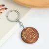 Keychains Wooden Round Card Engraved MAMA Keychain Bag Car Key Chain Ring Holder Charms Mother's Day Jewelry Gift For Mom