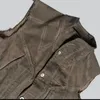 Herrjackor tung industri geometrisk skärning design väst stereoskopiskt fickavfall jordfunktionsstil Waistcoat jacka för män
