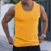 Sports Vest Summer Muscle Plus Size Mäns ärmlös t-shirt bred axel stickad rand Fitness Casual Slim Home Vest Men