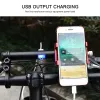 Işıklar Karbon Tüp Bisikleti Gidon Genişletici USB Şarj Güç Bankası Bisiklet Lamba Braket Kelepçesi Çift Kelepçe Alaşım Braket Bisiklet Işık GPS