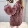 Kvinnors päls elegant lady coat vinter faux högkvalitativ koreansk stil mode varm spetsjacka