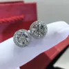 Boucles d'oreilles Silver 925 Test de diamant d'origine Past Round Brilliant Cut Total 4 Carat D Color Moissanite pour femmes Gemstone Jewelr208H