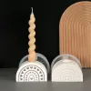 Cerâmica arco -íris arch castlestick silicone molde diy nórdico holder artesanato fazendo gesso resina epóxi molding moldes decoração