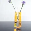 花瓶ハーフカラーの花の花瓶耐久性のあるアクリルエレガントホームオフィスの装飾モダンダイニングテーブルのセンターピース