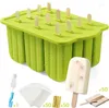 Moldes para hornear Molde de helado de silicona con herramientas Palabres de madera Diy Jugo de frutas Cubas Maker Papsicle Mould