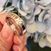 Clusterringen Groothandel 30 stks/Lot luxe vierkante zirkoon roestvrijstalen ring mode 6mm heren en dames huwelijksverjaardag sieraden