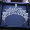 Smycken barock lyxig brudkristall tiara kronor prinsessan drottning tävling prom strinslöja tiaras pannband bröllop hår tillbehör