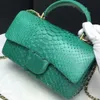 Designer bag mirror quality imported python leather handbag 20cm single shoulder bag crossbody bag ball bag