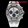 AP Femelle Tire Watch Royal Oak Face blanc Eyes bleus 26231S