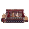 Ny Böhmen Tassel flätad Crossbody Bag Kvinnors enkla mångsidiga axelväska Fanny Pack Ethnic Style Travel Portable Storage 71EC#