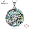 Necklaces Eudora 925 Sterling Silver Triple Moon Goddess Necklace Natural Abalone Hecate Amulet Pendant Personality Jewelry Gift for Women