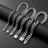 Strands 316L Stainless Steel Chain Necklace Bracelet Hip Hop8.10.12mm Cuban Chains Do Not Fade Necklace Fashion Jewelry for Women Men