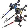 Accessoires Sougayilang giet visstaaf en haspel combinatie 1.82.4m koolstofvezel visstaaf en 7,2: 1 overbrenging verhouding gietvissen reel pesca