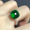 Bandes 11,6x7 mm Big Stone Natural Crystal Candy Ring avec une bague en cristal en zircon transparent pour les femmes bijoux d'anniversaire cadeau