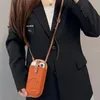 Custodia per telefono di moda universale in pelle di buccia di lusso universale Mini borsa per spalla regolabile a 2 schede per iPhone 15 14 13 12 Samsung S24U S23 S22 Note20 Huawei Pura 70U