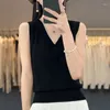Women's Tanks 24 Summer V-Neck Sleeveless Top With Fine Spinning Wool And Diamond Embedding For A High Quality Elegant Style