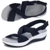 Casual Shoes Women Sandals 2024 Summer Stängd tå Roman Bow Platform Wedges Plus Size 43